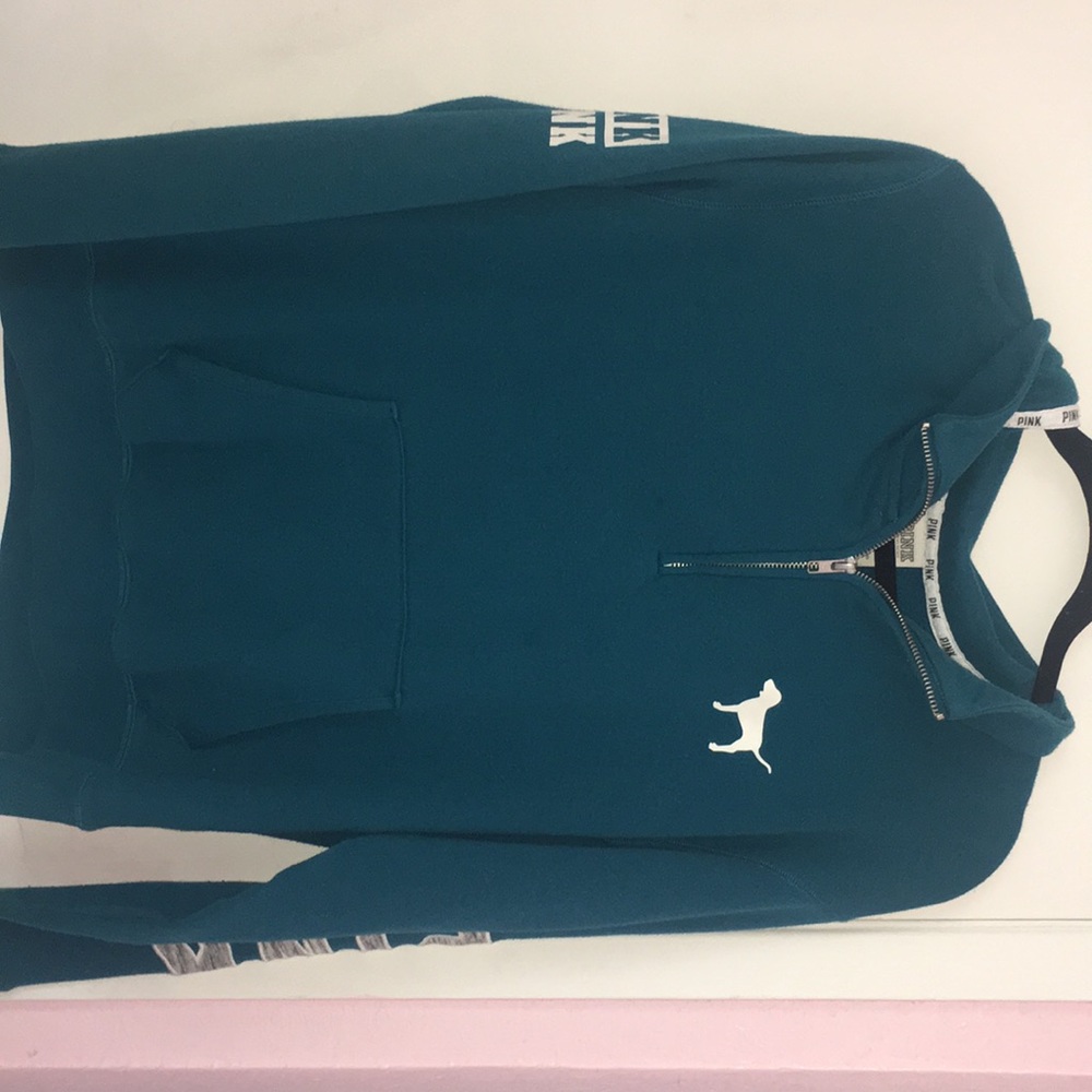 Dark Turquoise PINK sweatshirt with zipper